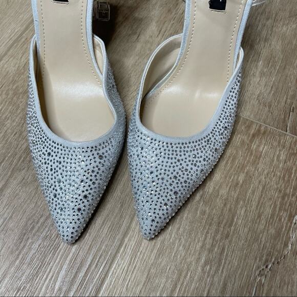 Nine West Women's Rhinestone Clear Ankle Strap/Heel Sparkel Stiletto Heel sz 7.5 - Picture 4 of 9